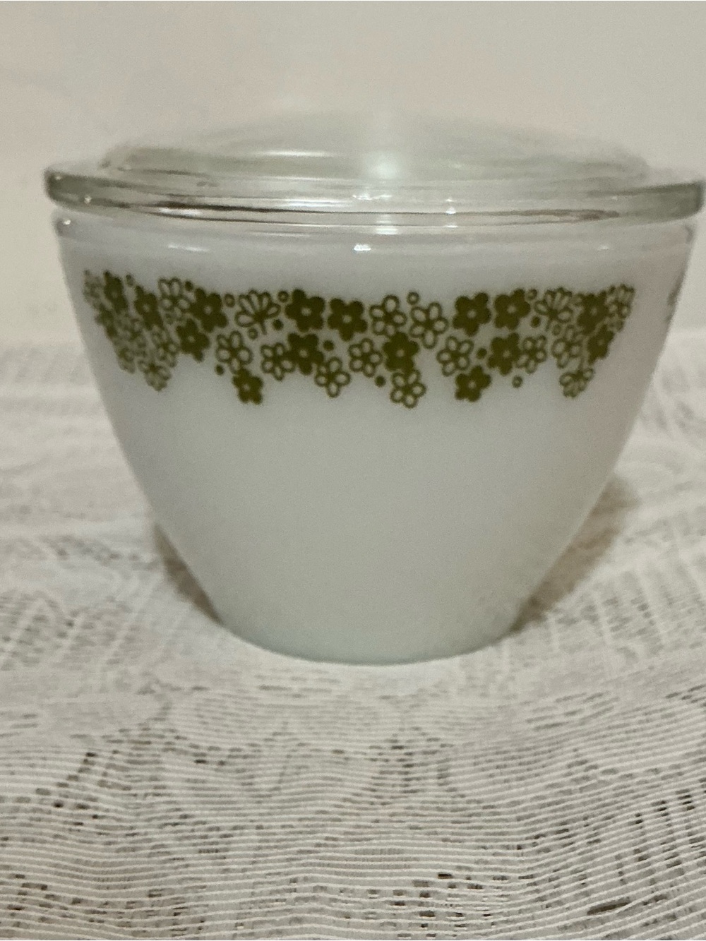 Vintage Pyrex/Corning Sugar Bowl- Crazy Daisy Design
